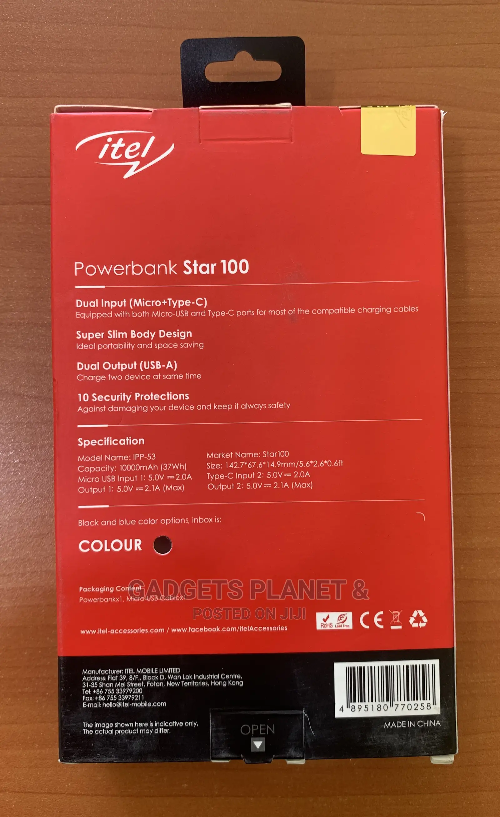 Itel Star 100 (IPP-53) Power Bank - 10,000mah