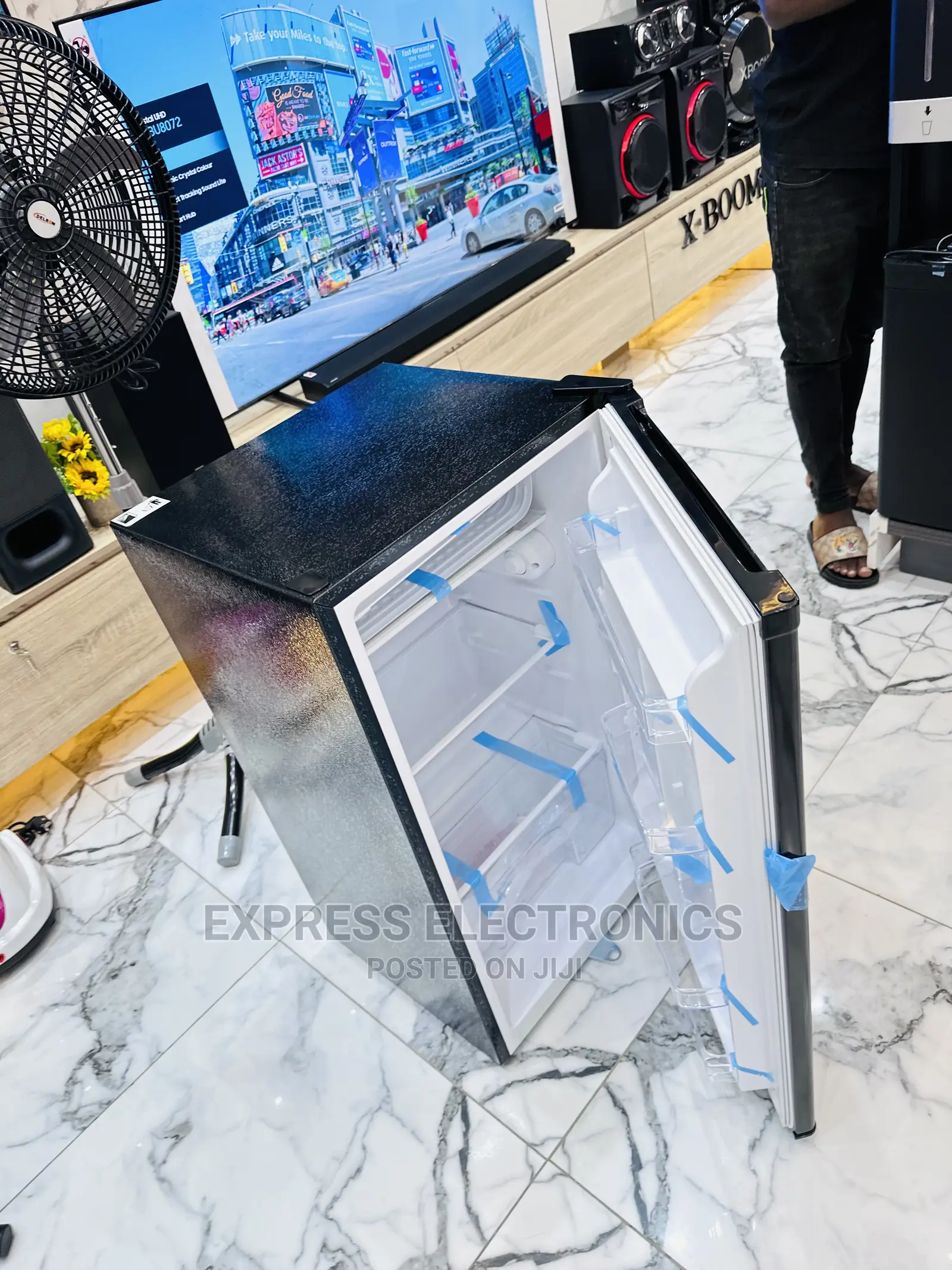Sleek Ultra Single Door Black Fridge Rainbow 