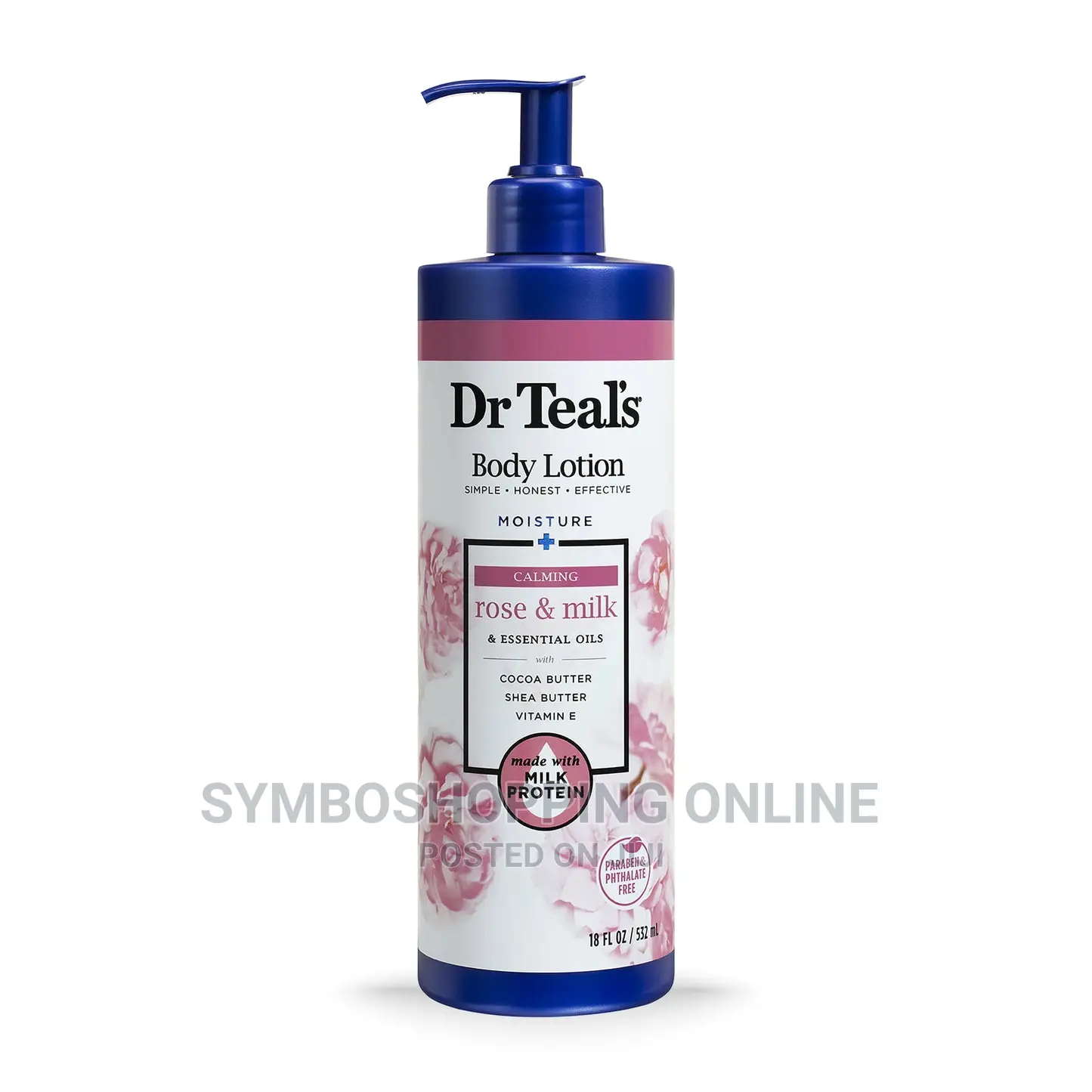 Dr. Teal's Body Lotion + Rose Milk Essential Oils,532ml