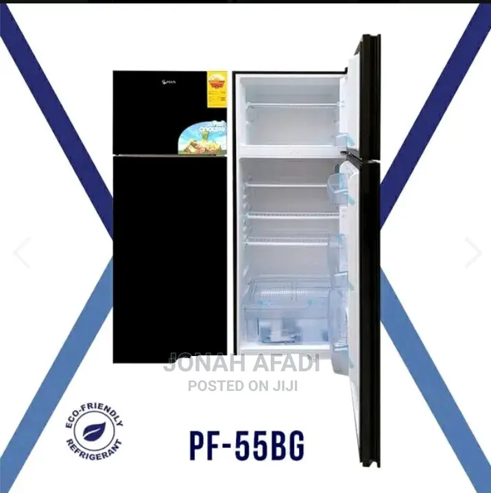 Pearl 420L Top Freezer Refrigerator [Pf-55bg]Black Glassdoor
