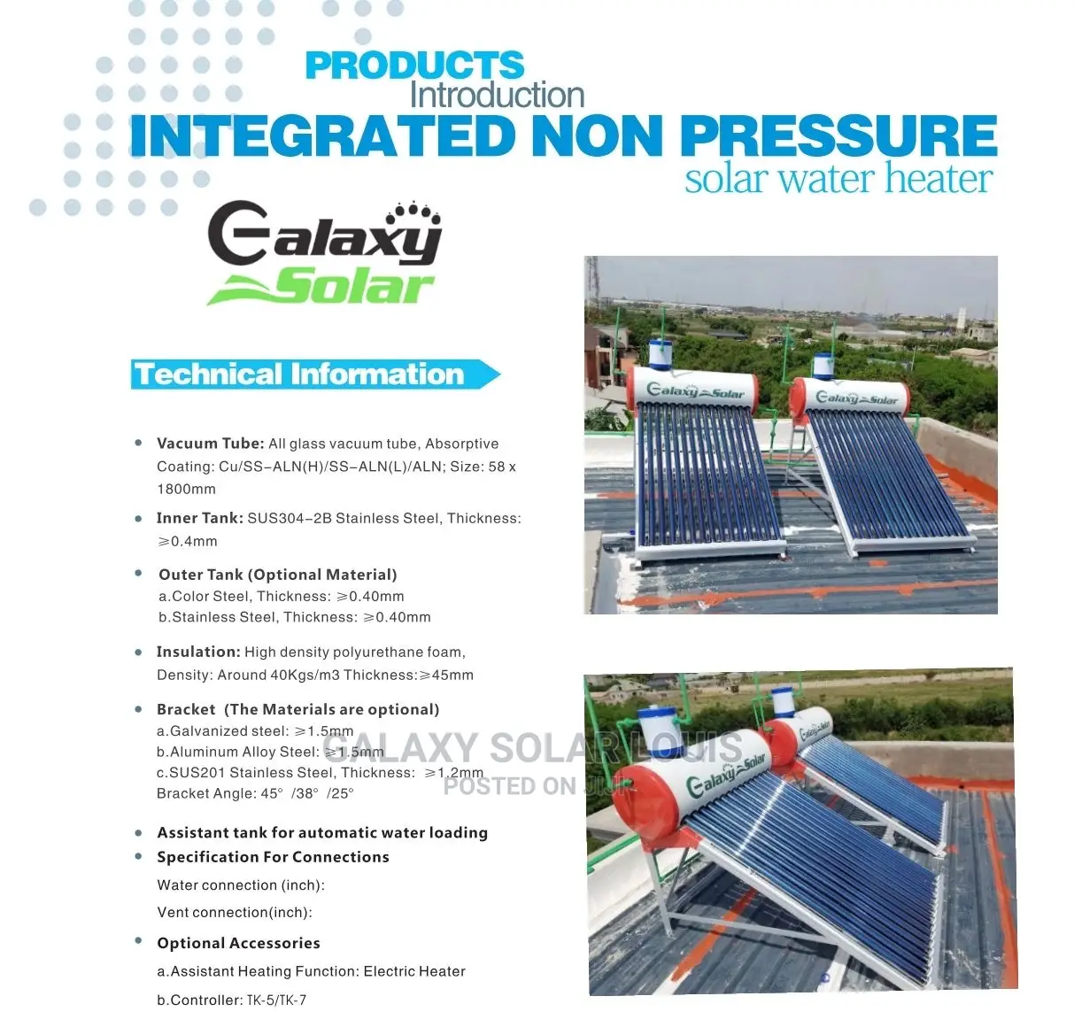 200L Solar Water Heater 5-8 People Bathing