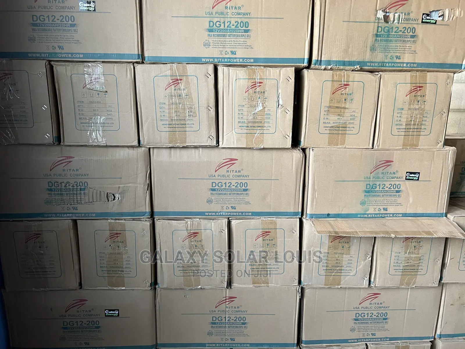 DG 12v 200ah Ritar Solar GEL Battery