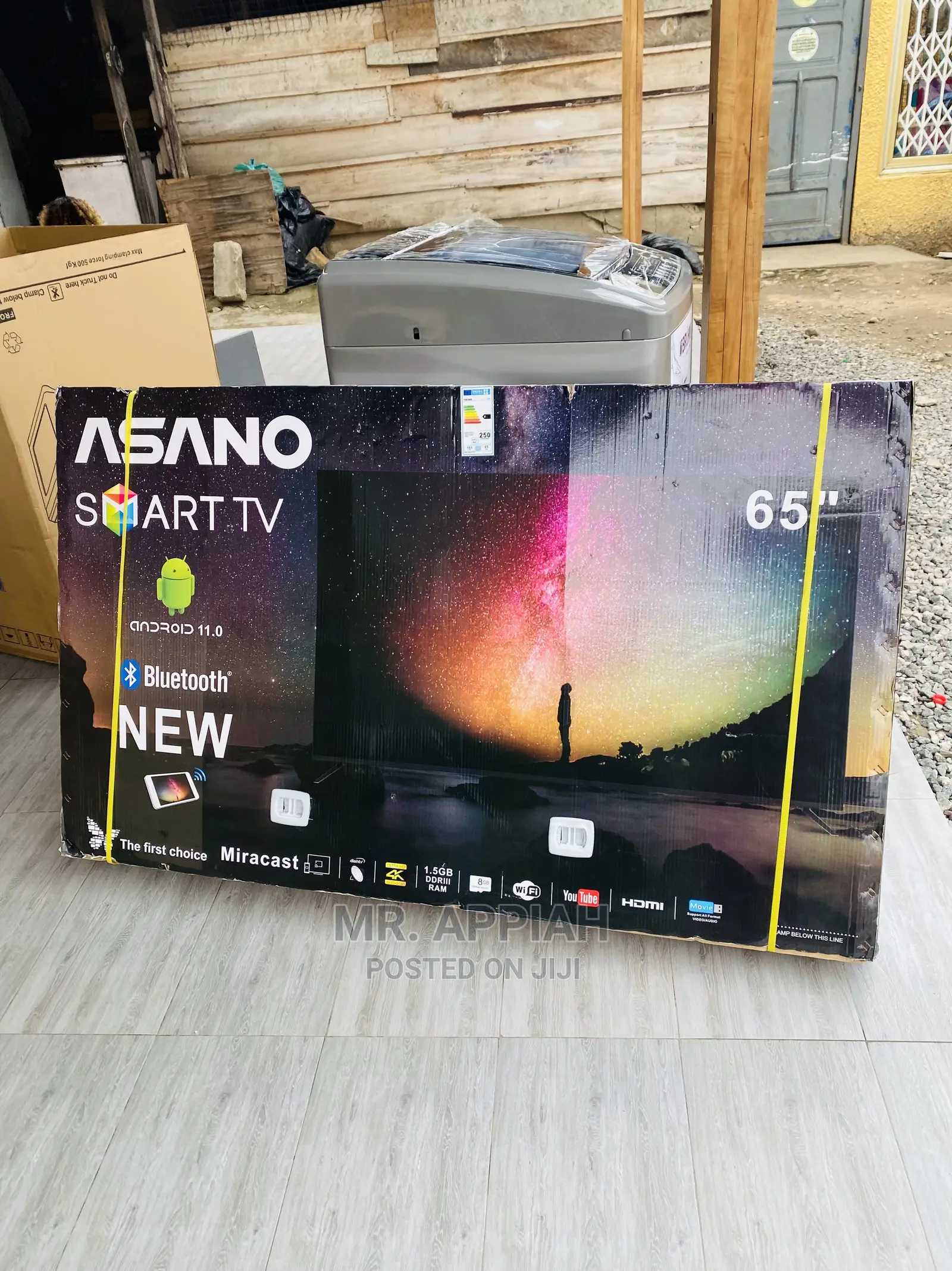 (Black).Original 65inch Asano Basic Black Uhd Smart LED Tv.
