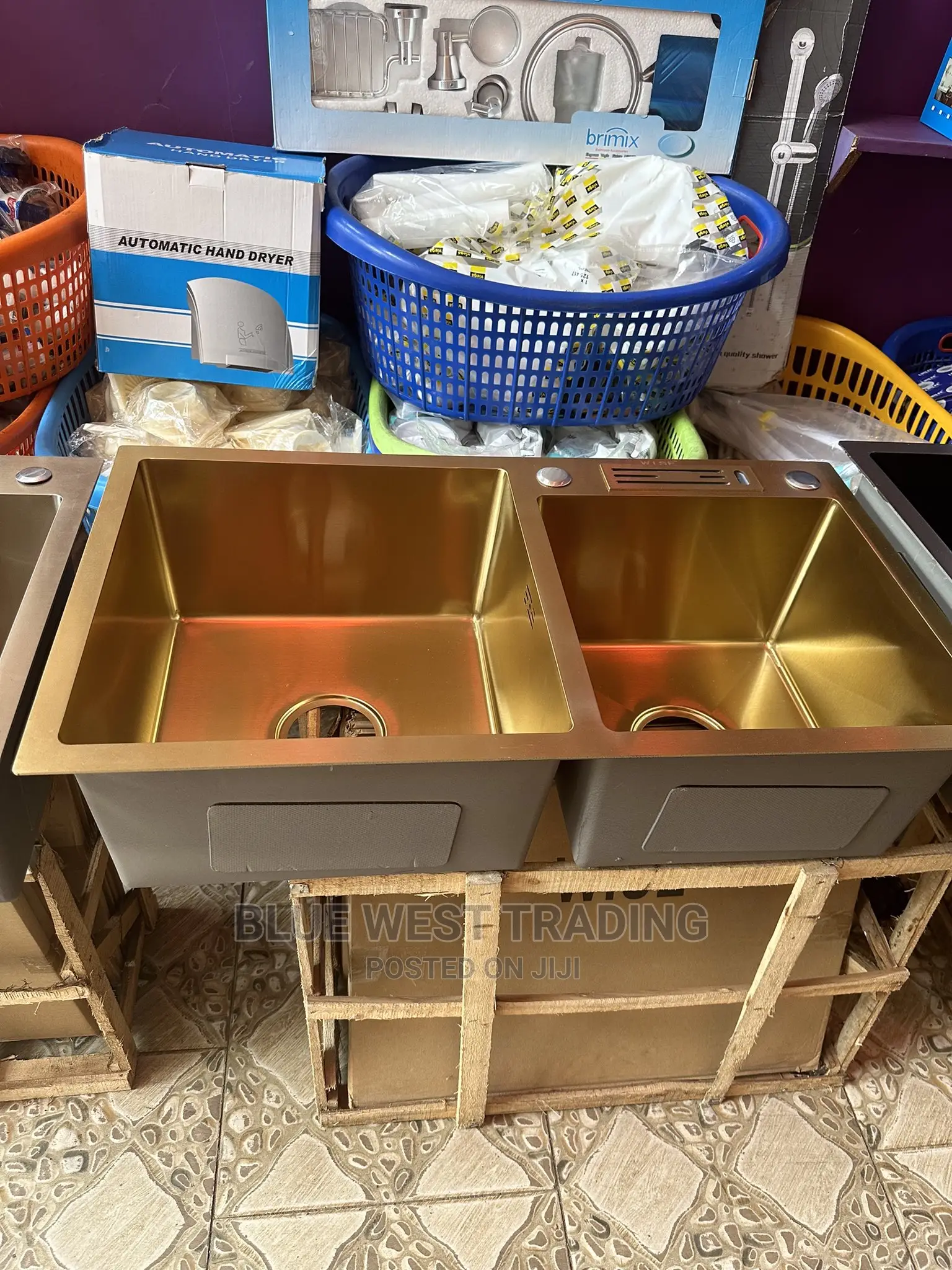Gold Cabinet Sink With Knife Holder