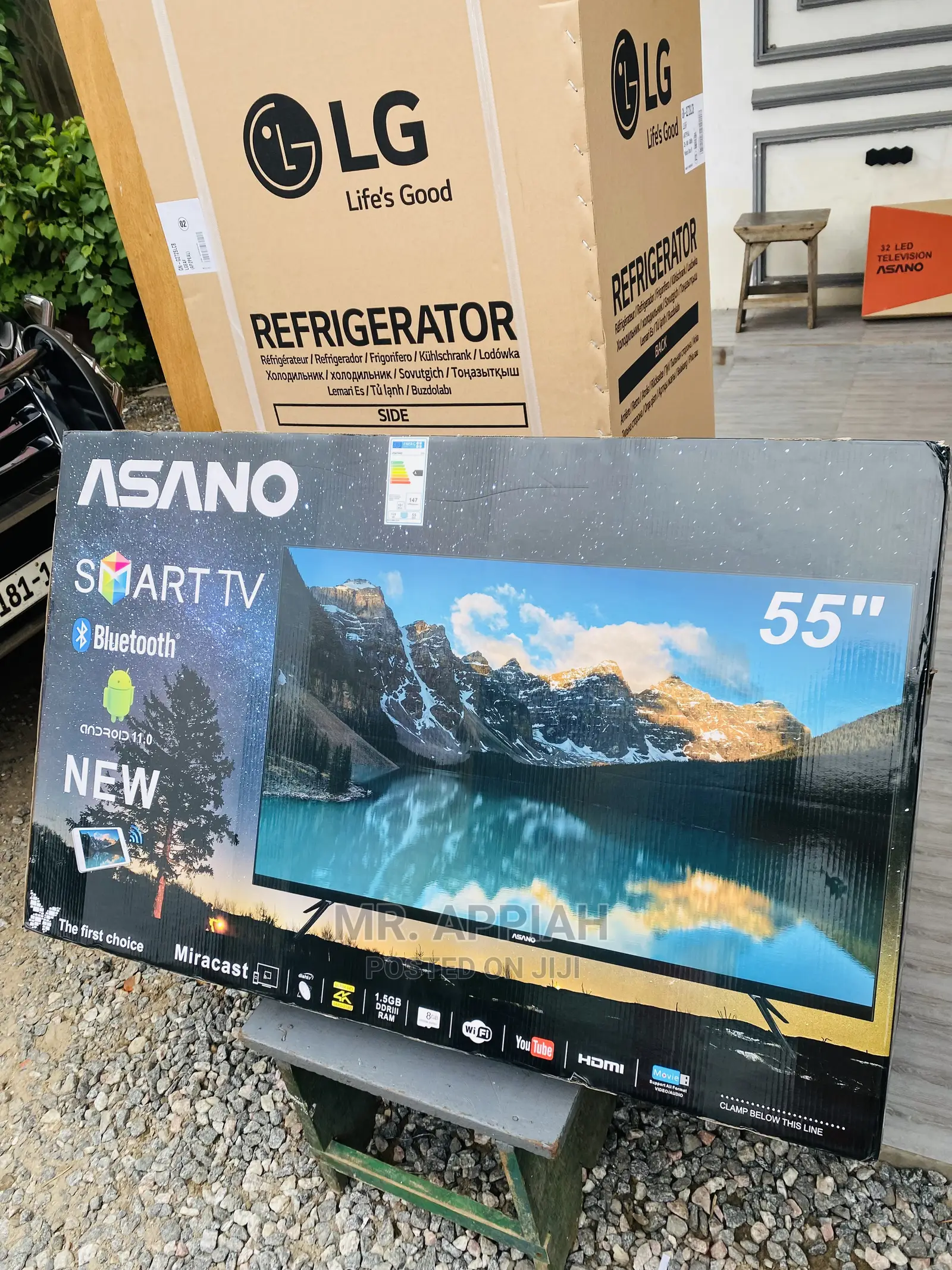Brand New Asano 55” Uhd Smart Satelite Tv(Black)