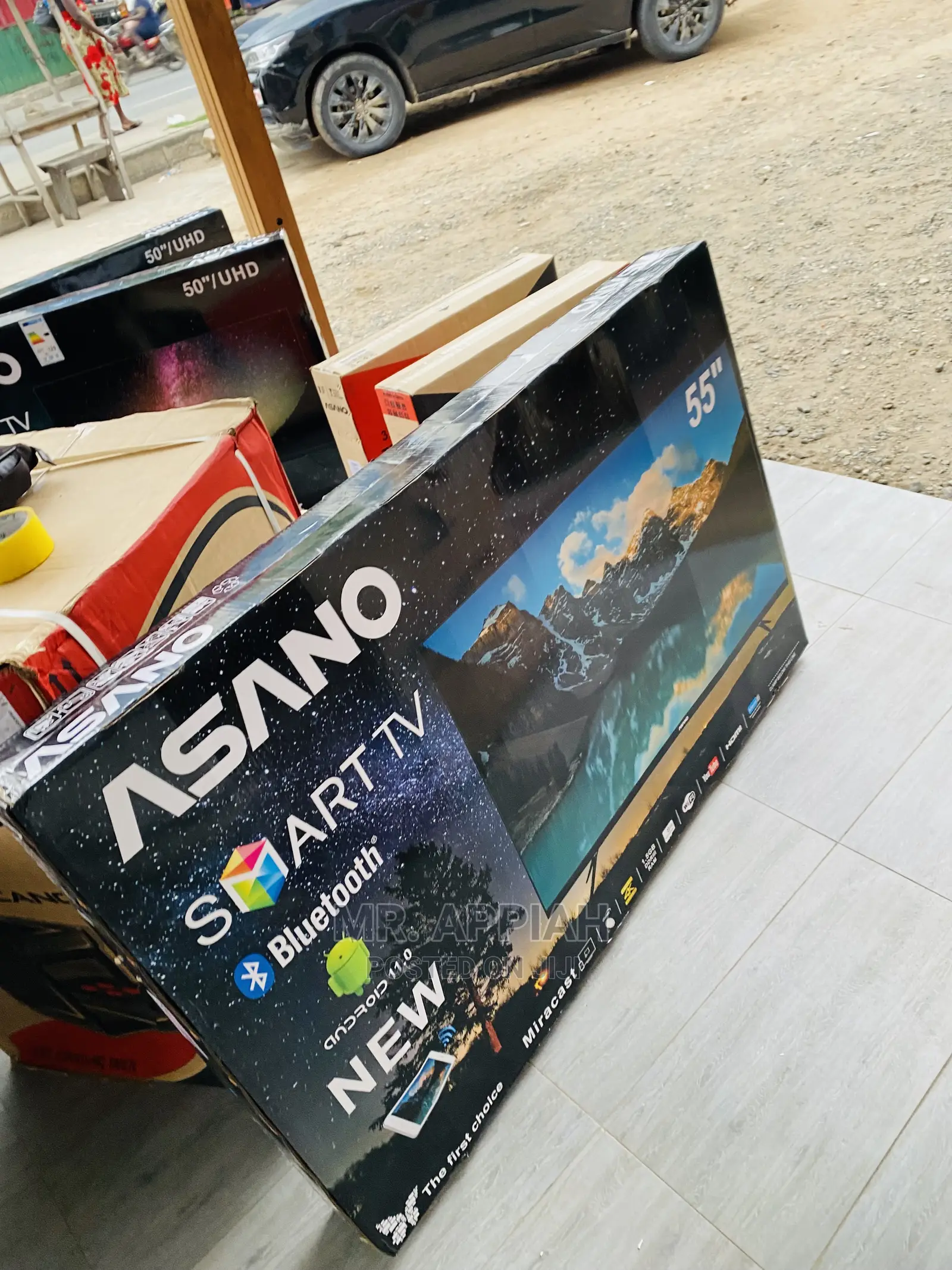 Authentic Asano 55 Inch Uhd Basic Black Led Tv