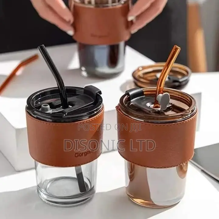 Glass Cup With Straw
