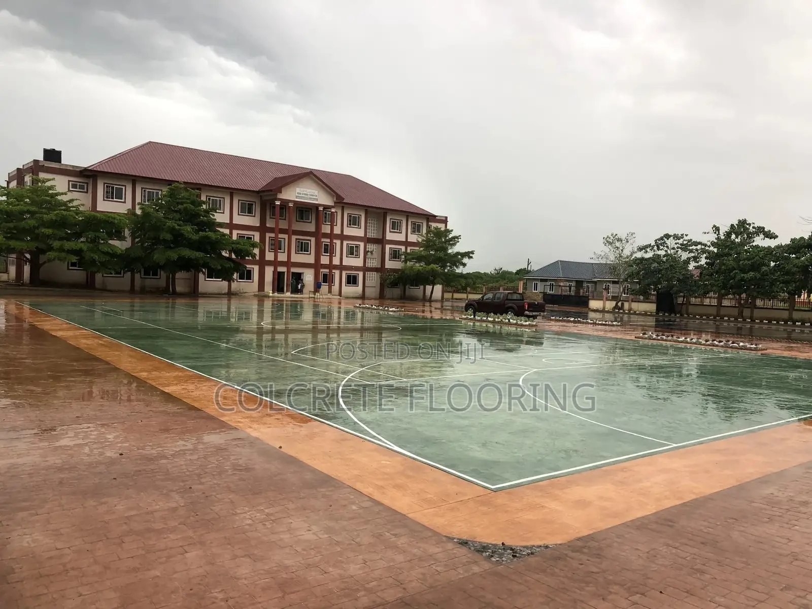 Basketball Court Stamped Concrete #10