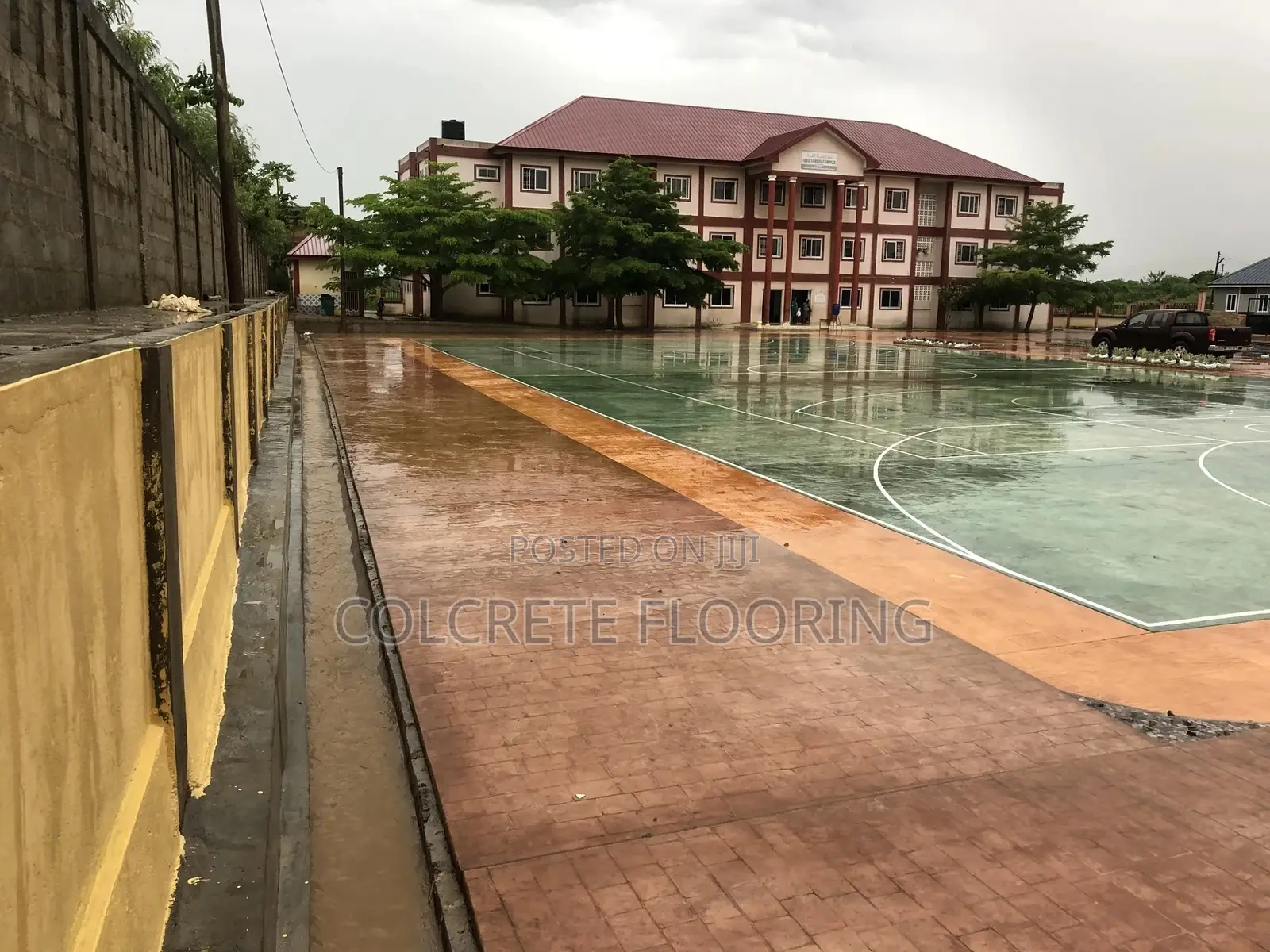 Basketball Court Stamped Concrete #10