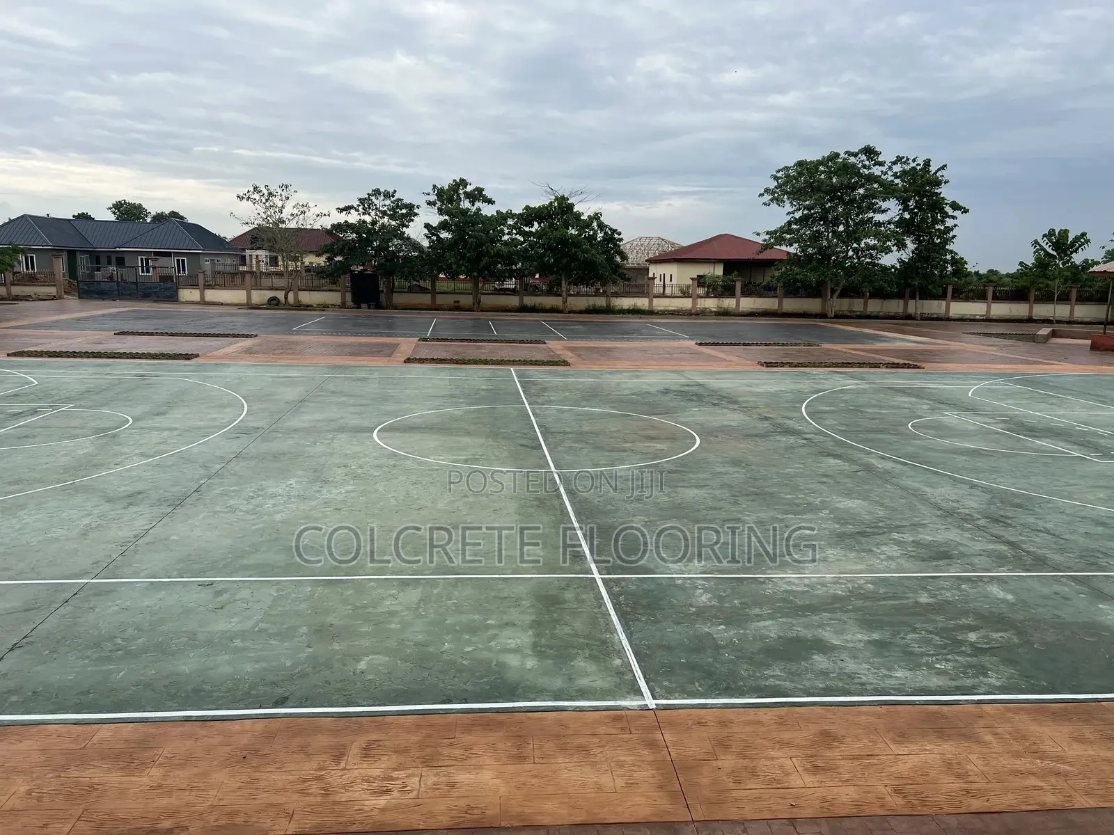 Basketball Court Stamped Concrete #10
