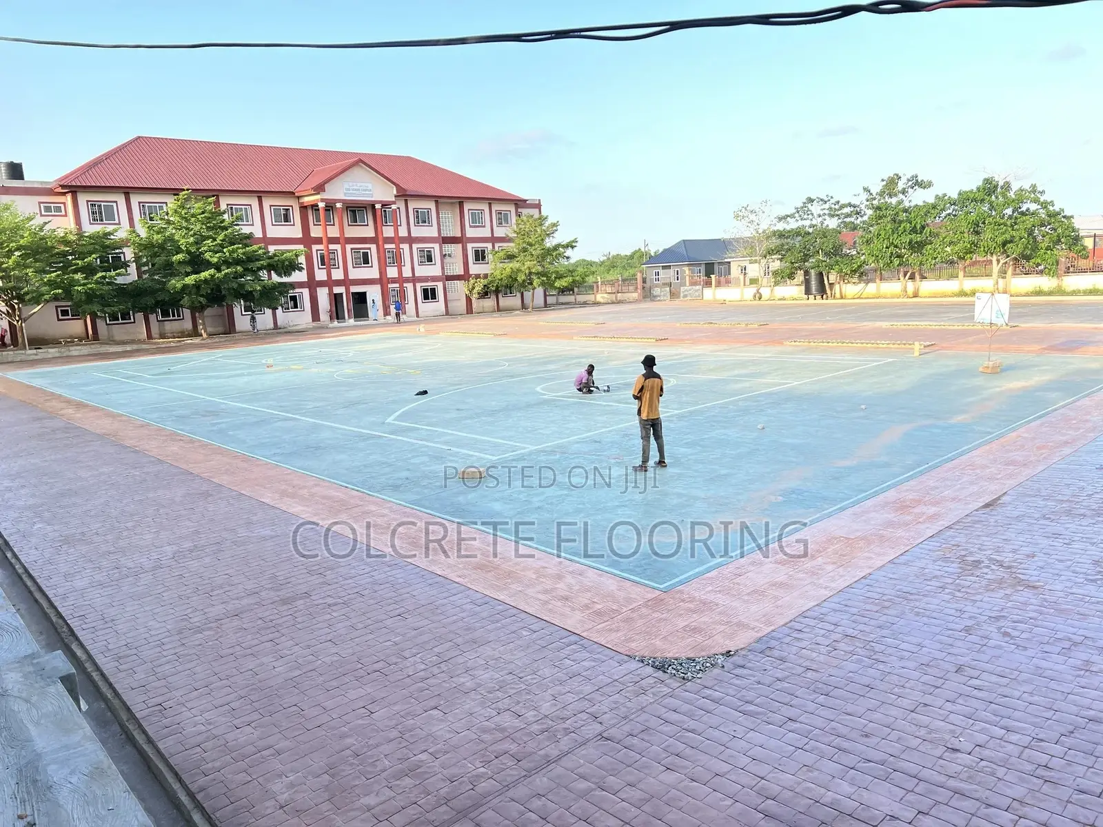 Basketball Court Stamped Concrete #10