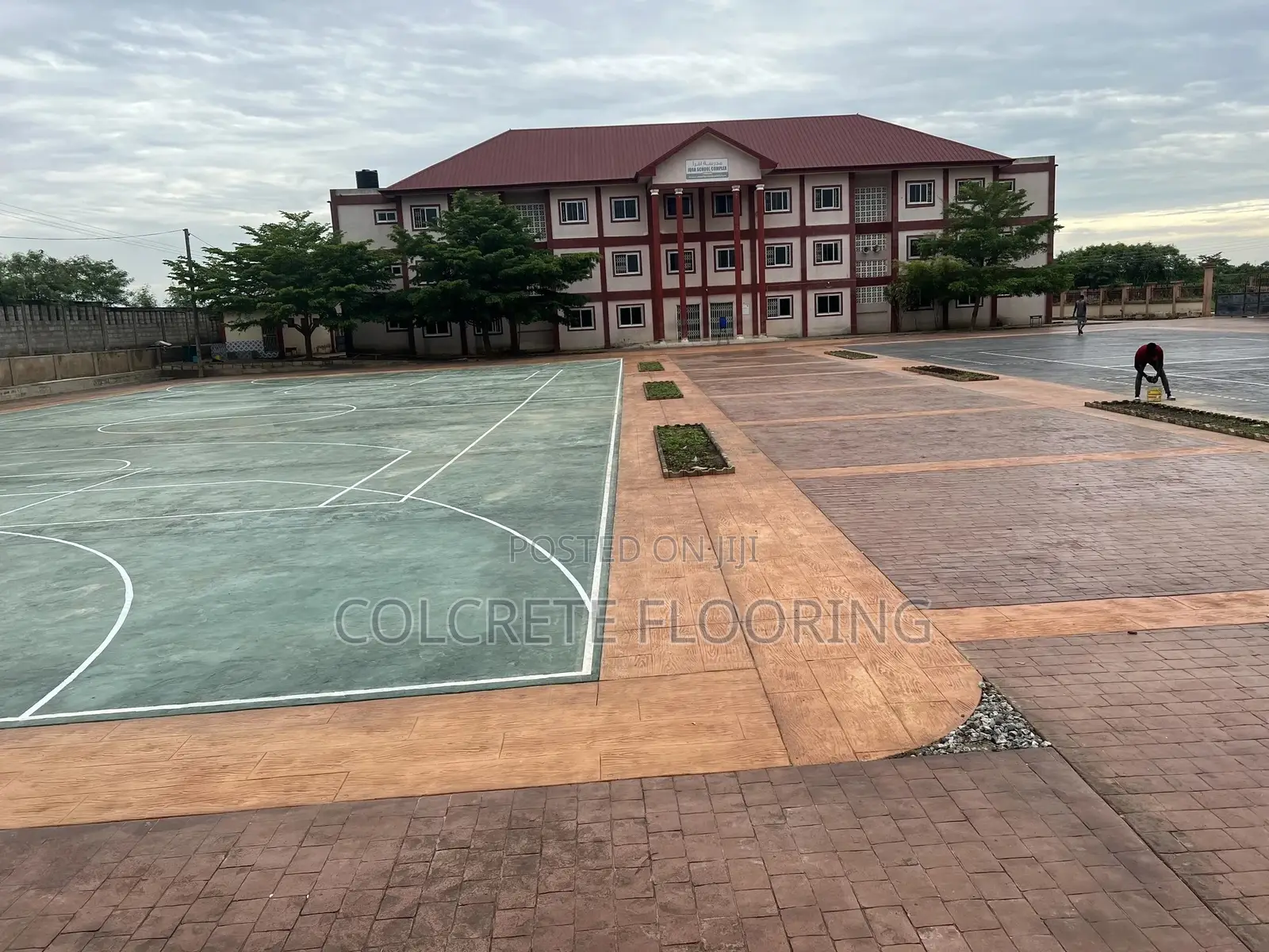 Basketball Court Stamped Concrete #10