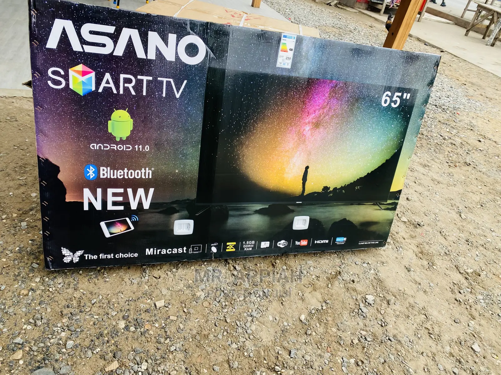 Energy Saving Asano(Black)65 Inch Uhd Satelite Led Tv