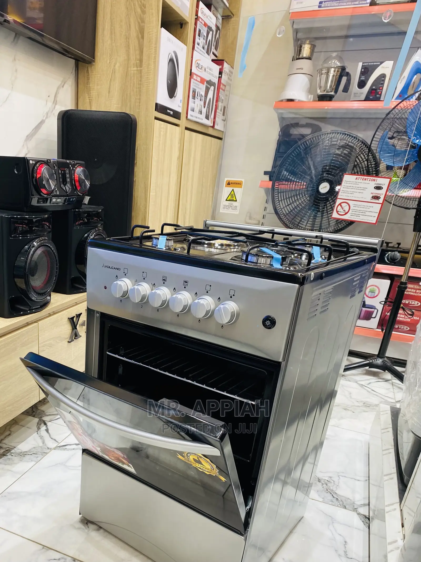 Fresh in Stock Volcano(Gray)3 Gas + 1 Electric Cooker 