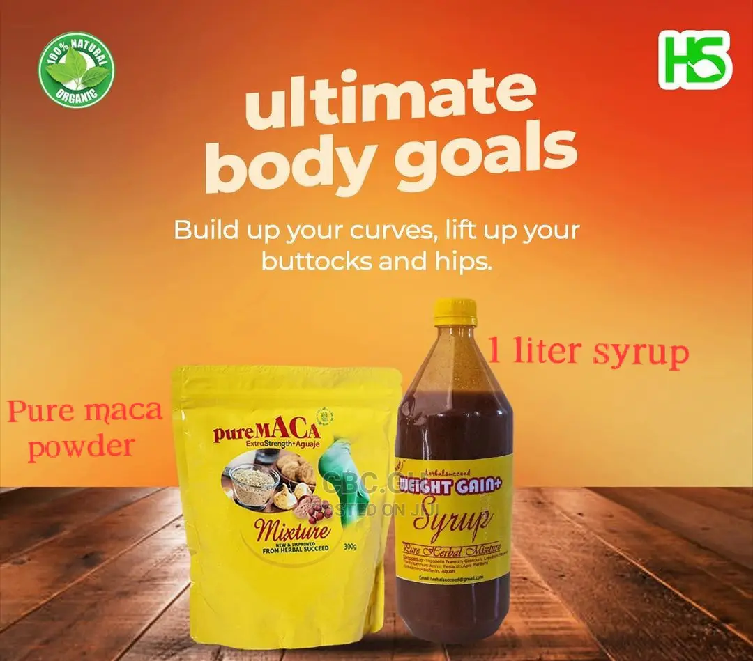 Pure Maca Powder, Weight Gain Syrup Combo