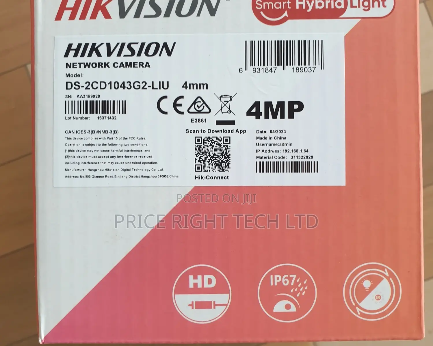 Hikvision 4mp Colorvu With Audio Ds-2cd1043g2-Liu