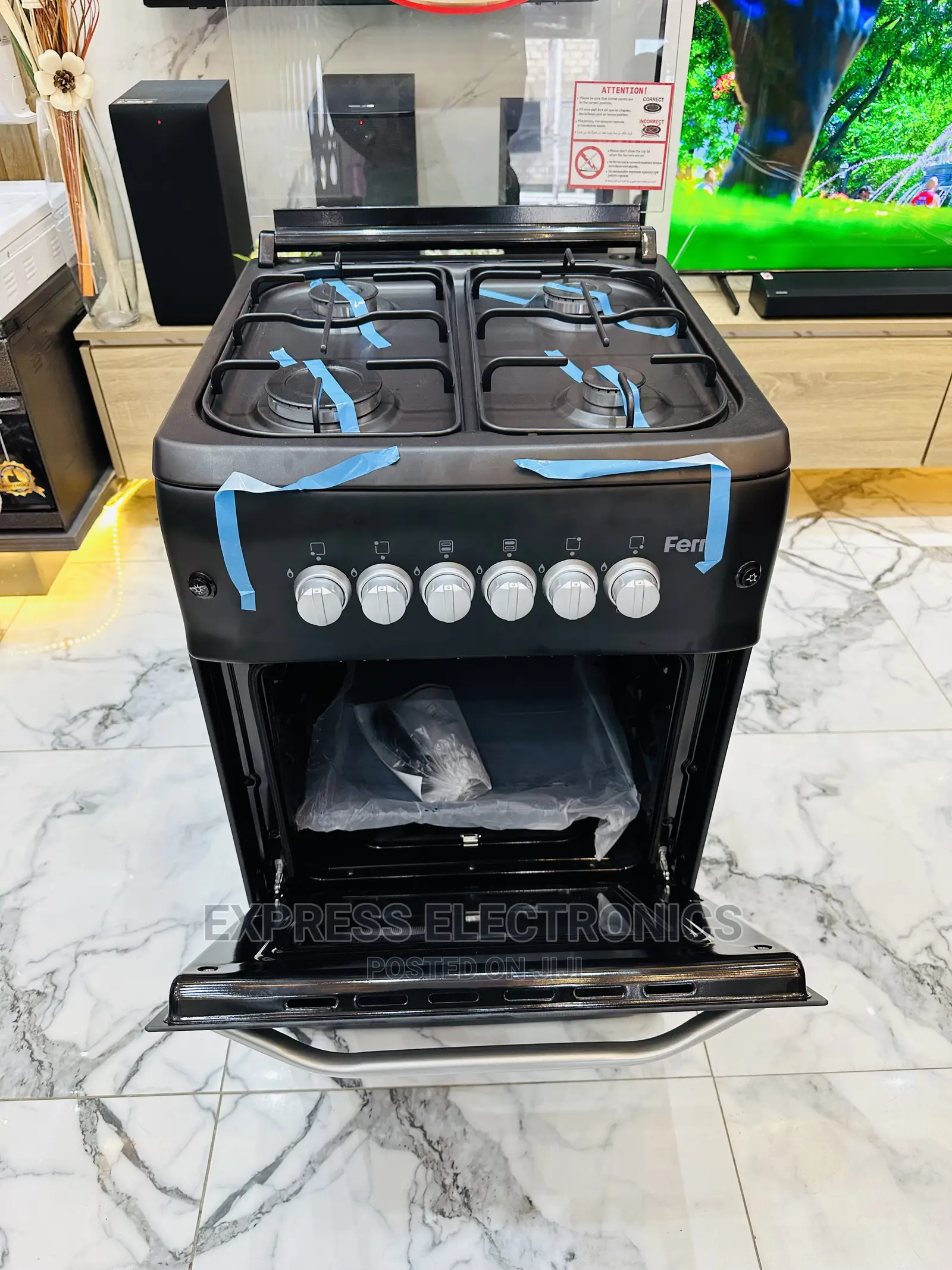 60/60 Gas Cooker 4burner Stove Oven Smart Best Buy for Less