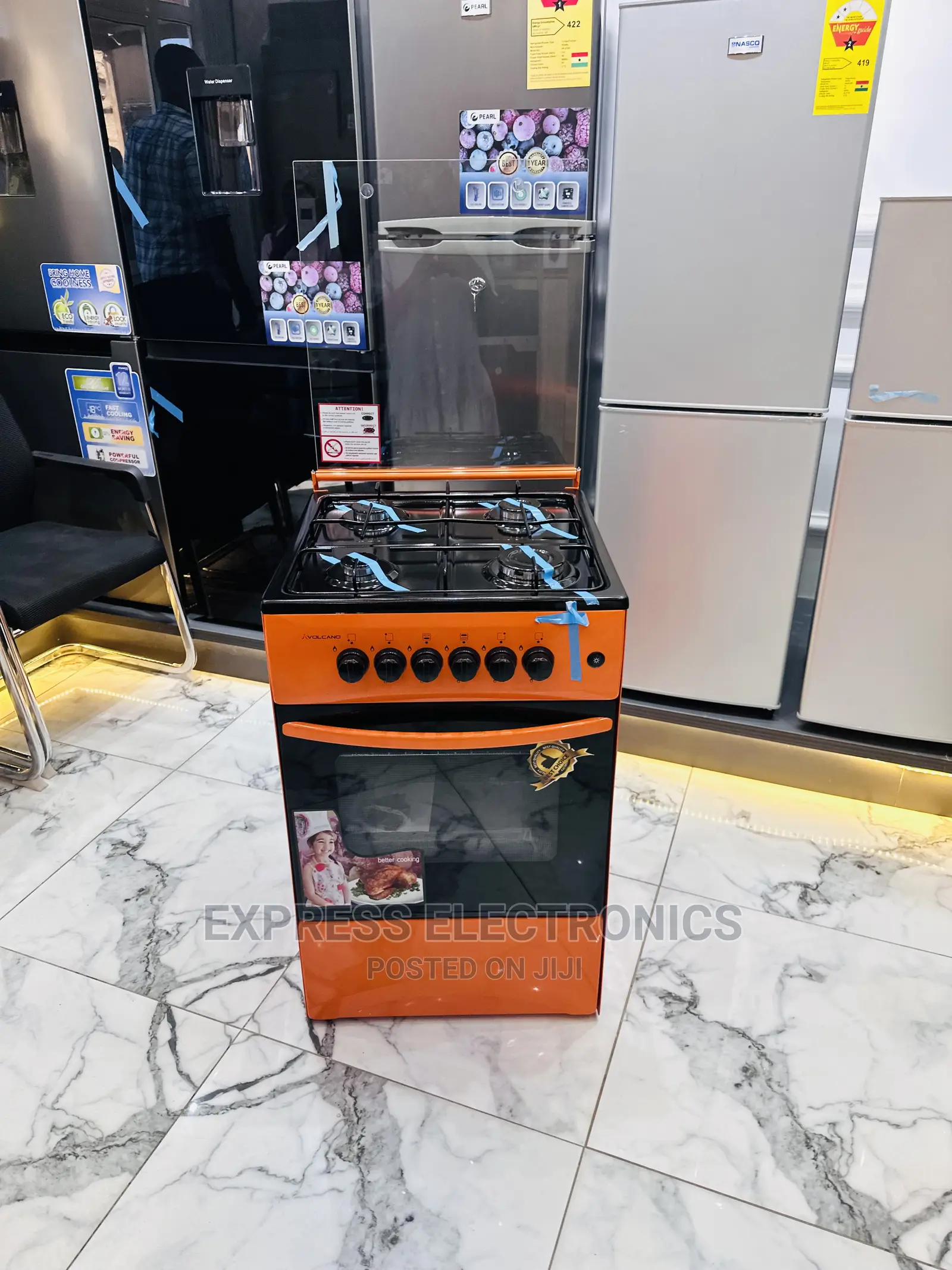 Call or Buy for Less Orange Cooker 4burner Oven 50/50