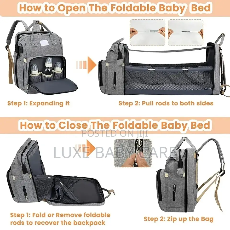 Foldable Lightweight Portable Crib Bed Baby Backpack