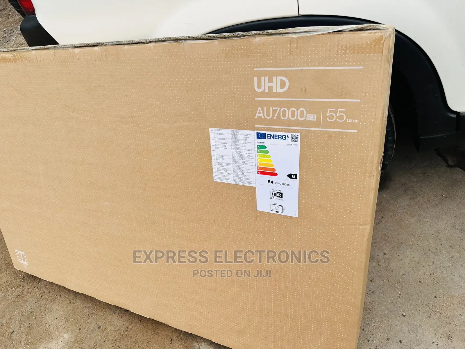 Samsung 55”Au7022 Glossy Black Screen Slim UHD Smart