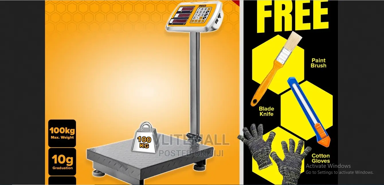 INGCO 100KG Rechargeable Electronic Scale HESA31003