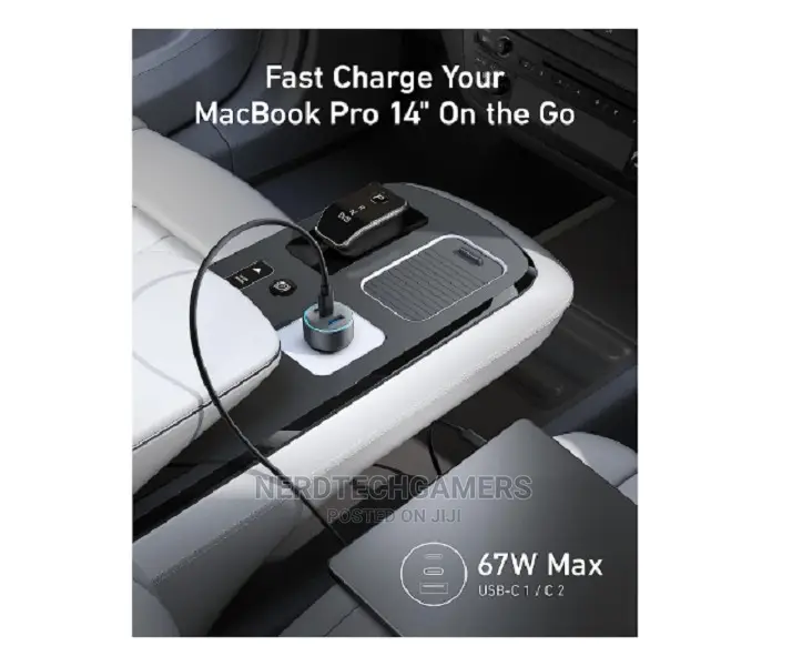 Anker USB-C Car Charger, 67W 3-Port Compact Fast Charger,