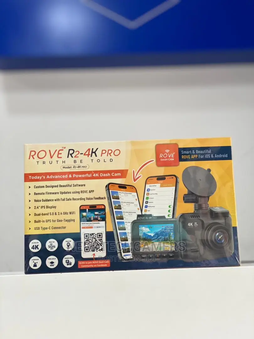 Rove R2- Pro Dash Cam, Built-in Gps, 5g Wifi Dash Camera