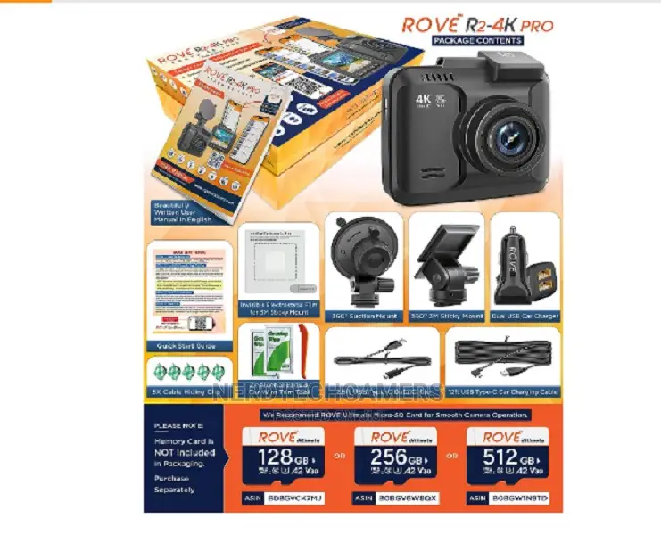 Rove R2- Pro Dash Cam, Built-in Gps, 5g Wifi Dash Camera