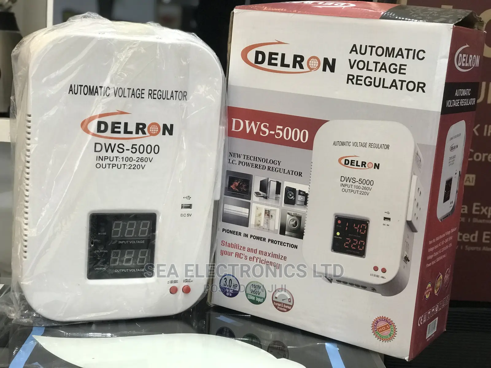 Brand New Delron Wall Mounted DWS-5000 Automatic Voltage