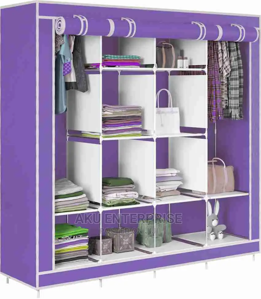 4 Doors 12 Shelves Collapsible Wardrobe