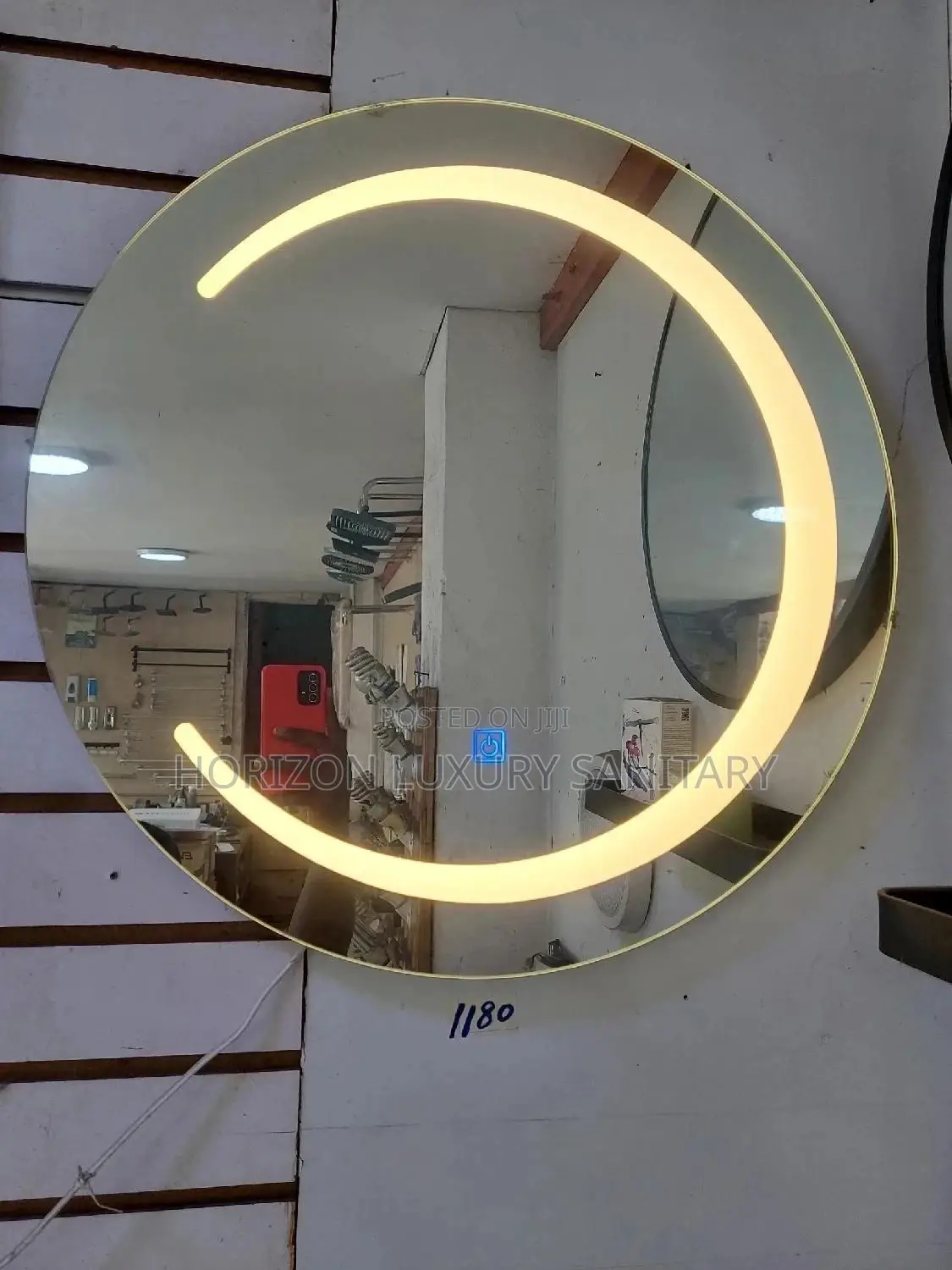 Round Mirror With Warm LED Light
