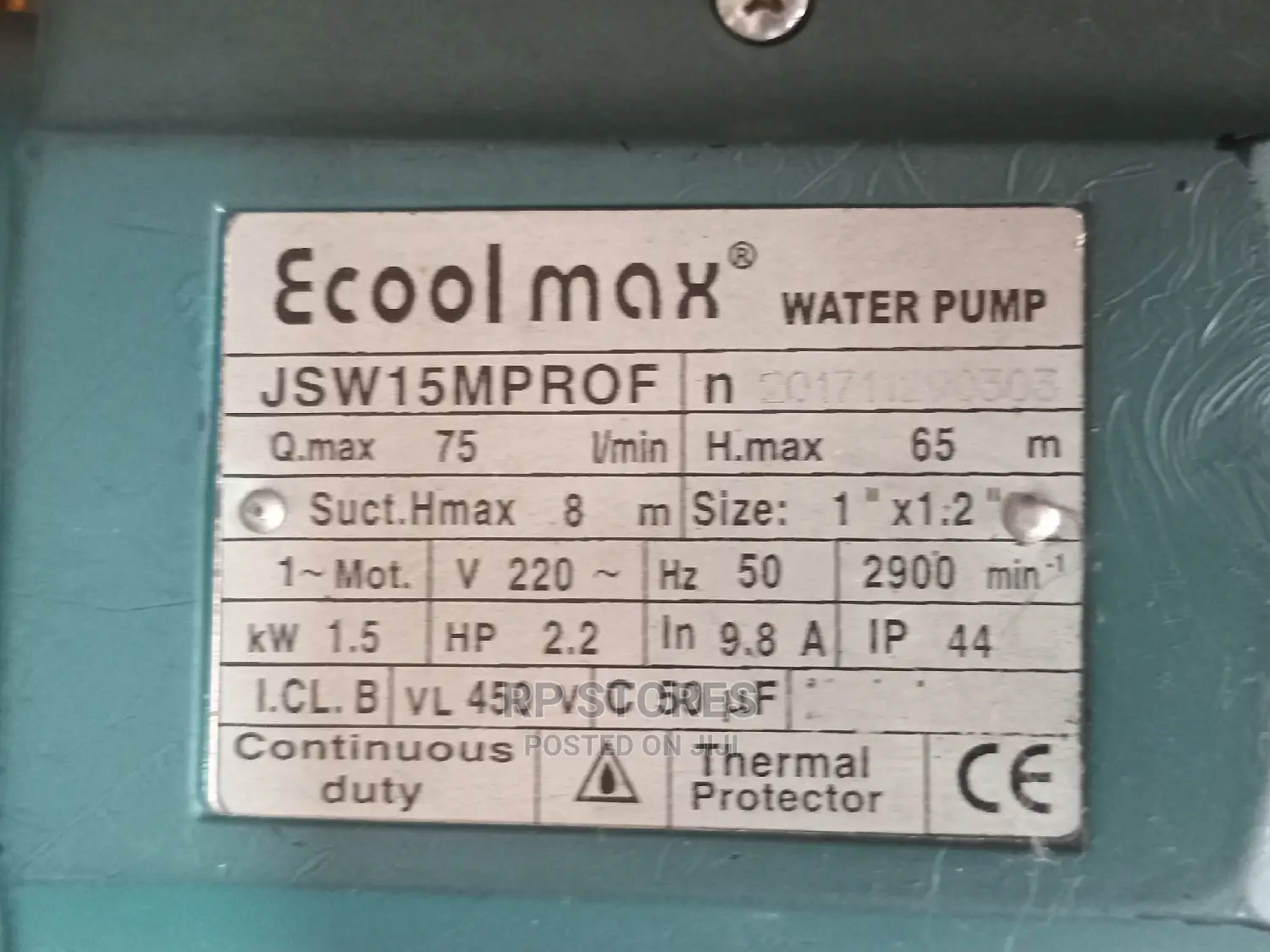 JSW 2.2hp Electric Water Pump