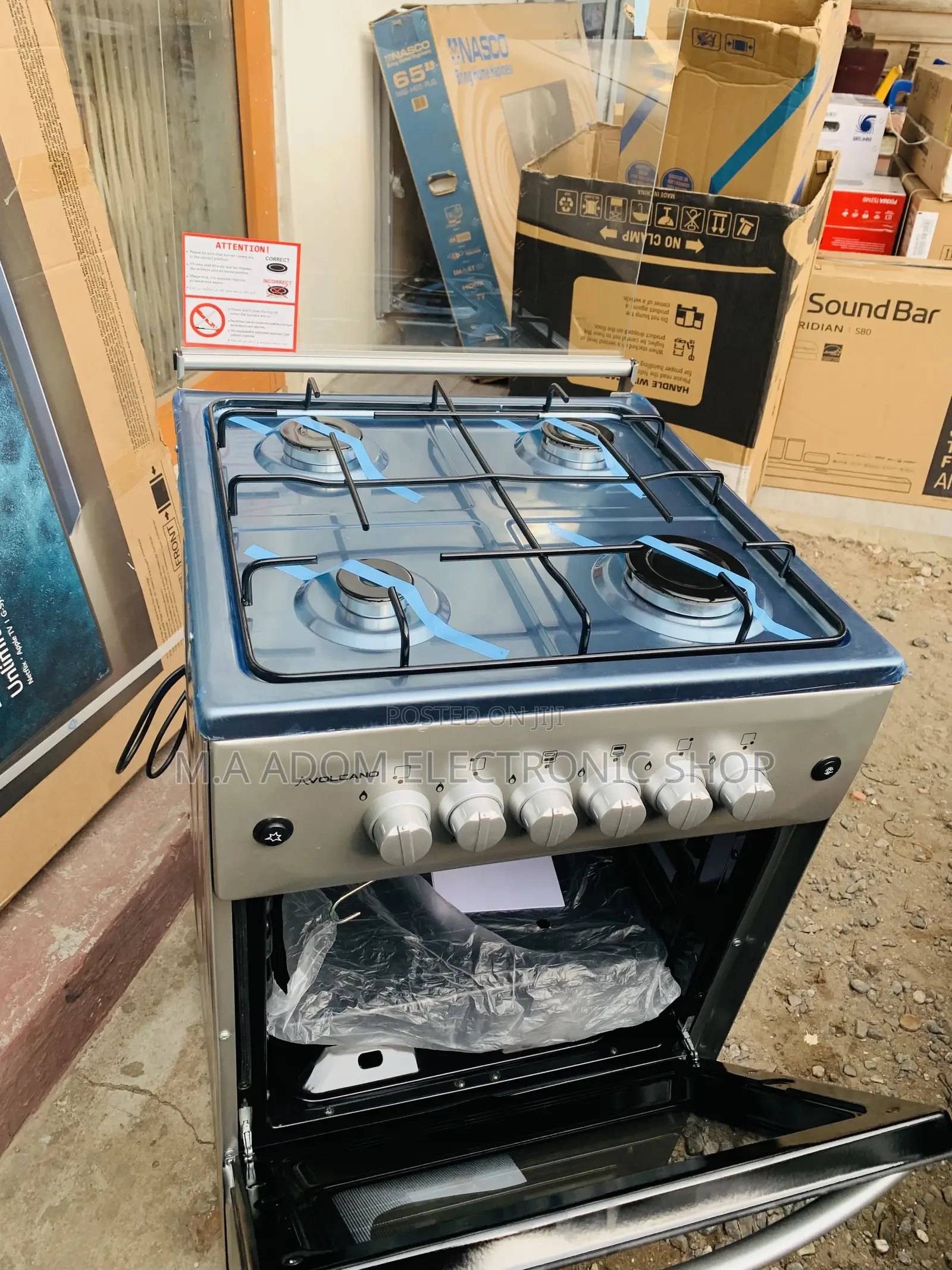 Get Superb Volcano 4B Auto Ignition Gas Cooker With Grill