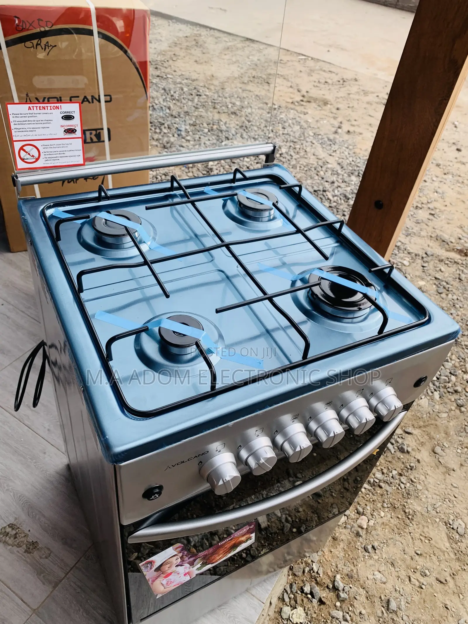 Get Amazing Volcano 4B Auto Ignition Gas Cooker With Grill