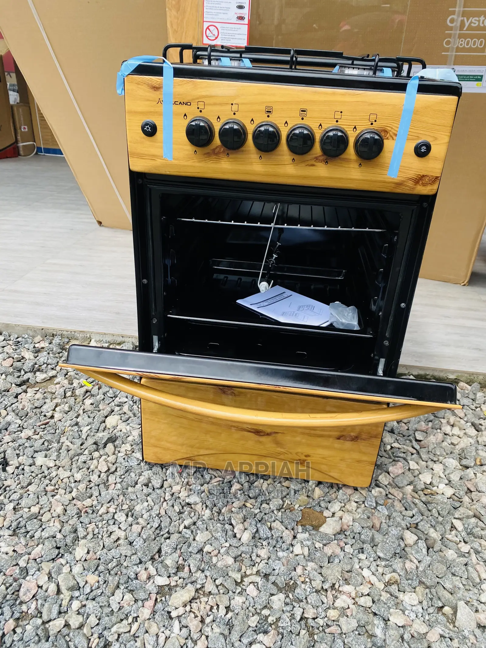 Rotisserie Function Volcano 4gas Cooker(Light Wooden)