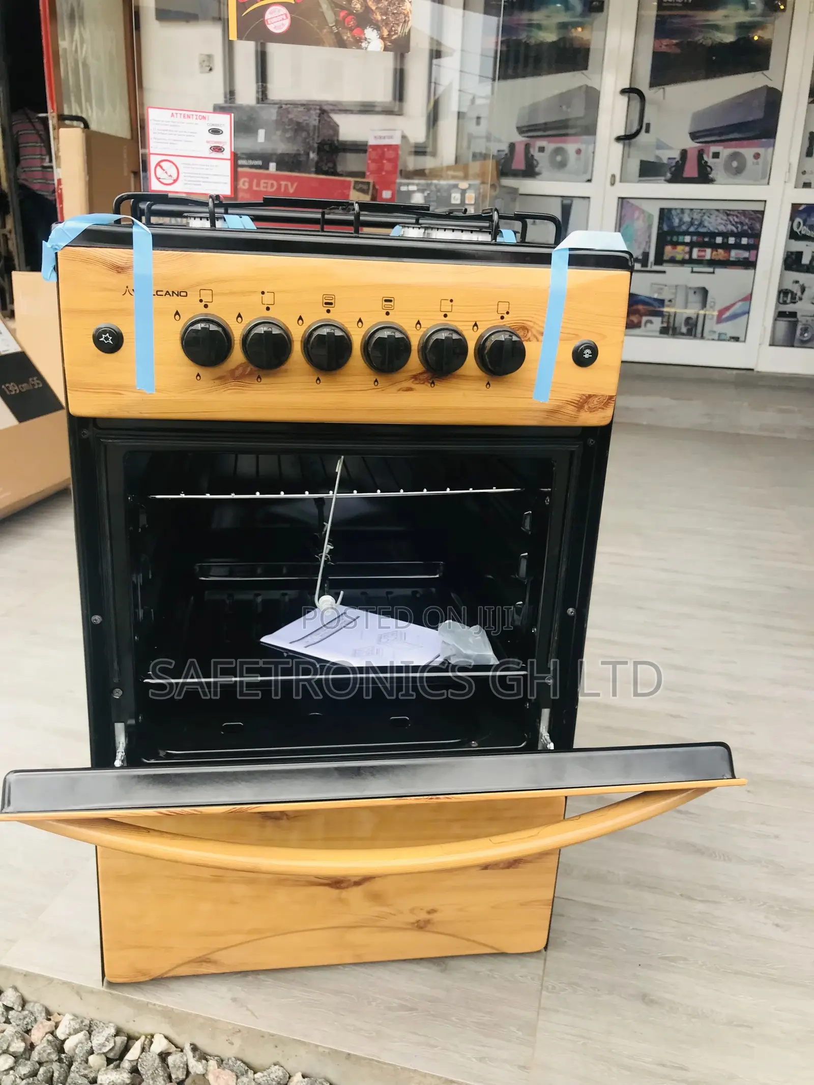 New Oven With Grill Volcano 4 Gas Light Wooden