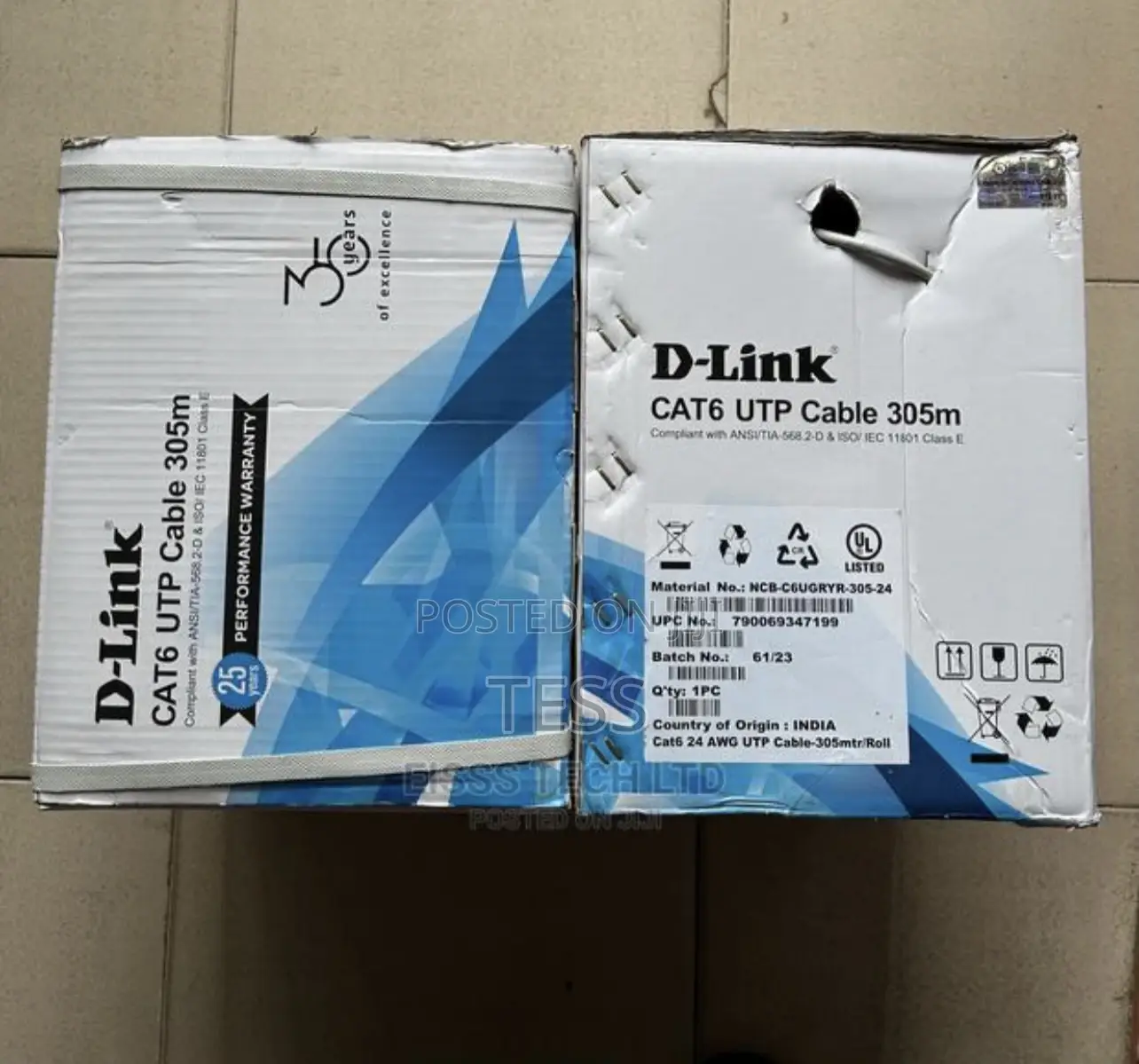 D-Link Cat6 Network Cable 305m Pure Copper 24 Awg