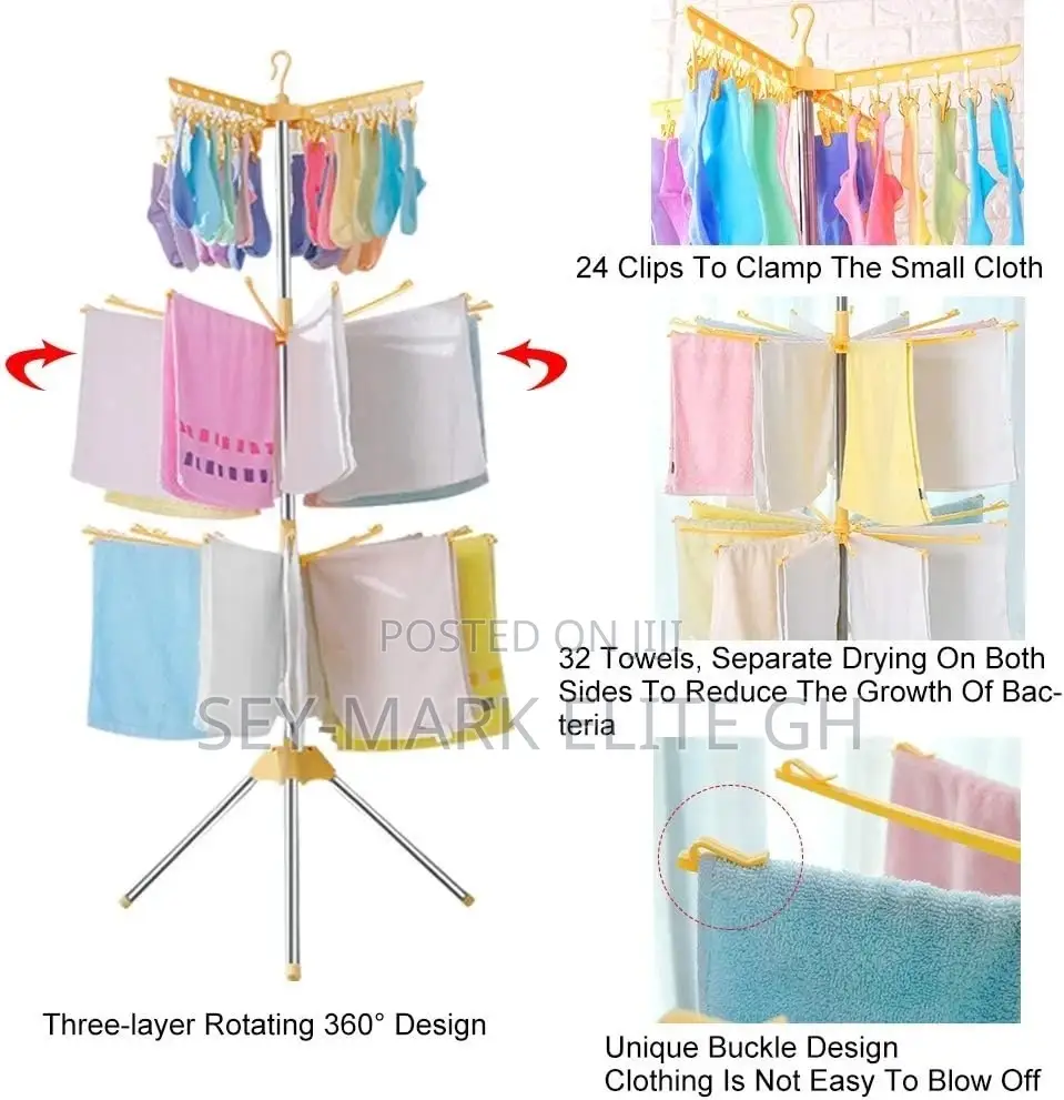 3 Tier Collapsible Umbrella Clothes Drying Rack