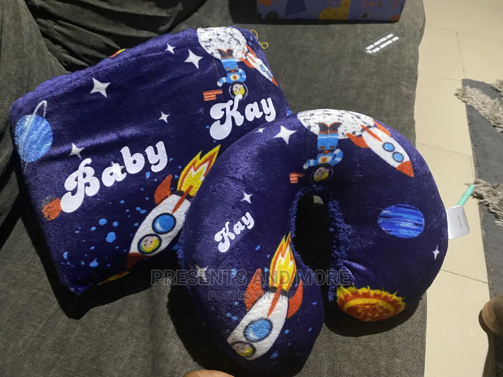 Customized Baby Blanket and Travel Pillow Set