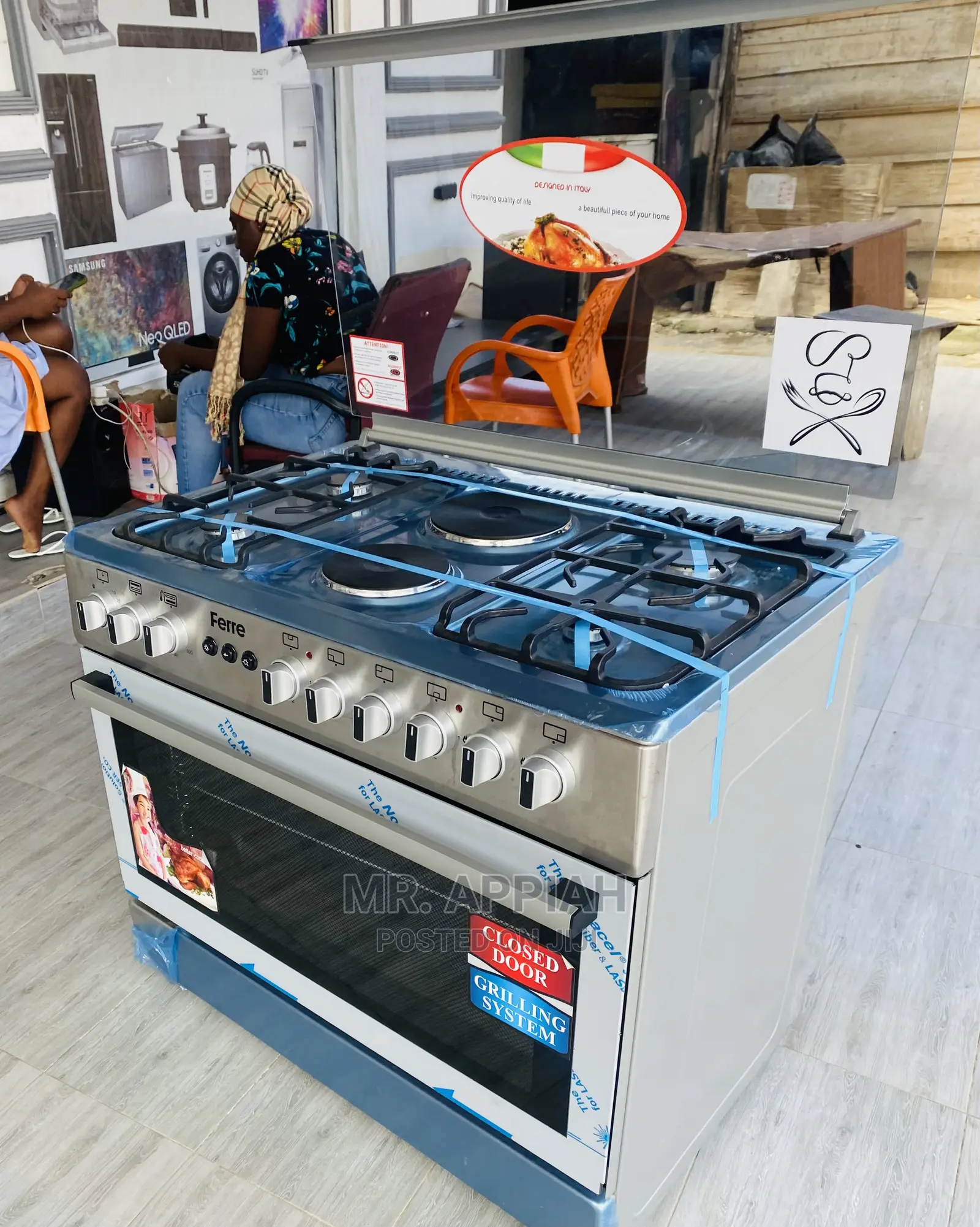Extremely Quality Ferre 2 Electric + 4 Gas Cooker,Gray