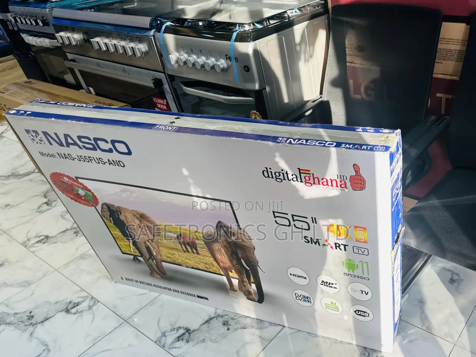 Glossy LED 55 Inches Nasco Smart UHD Crystal Tv