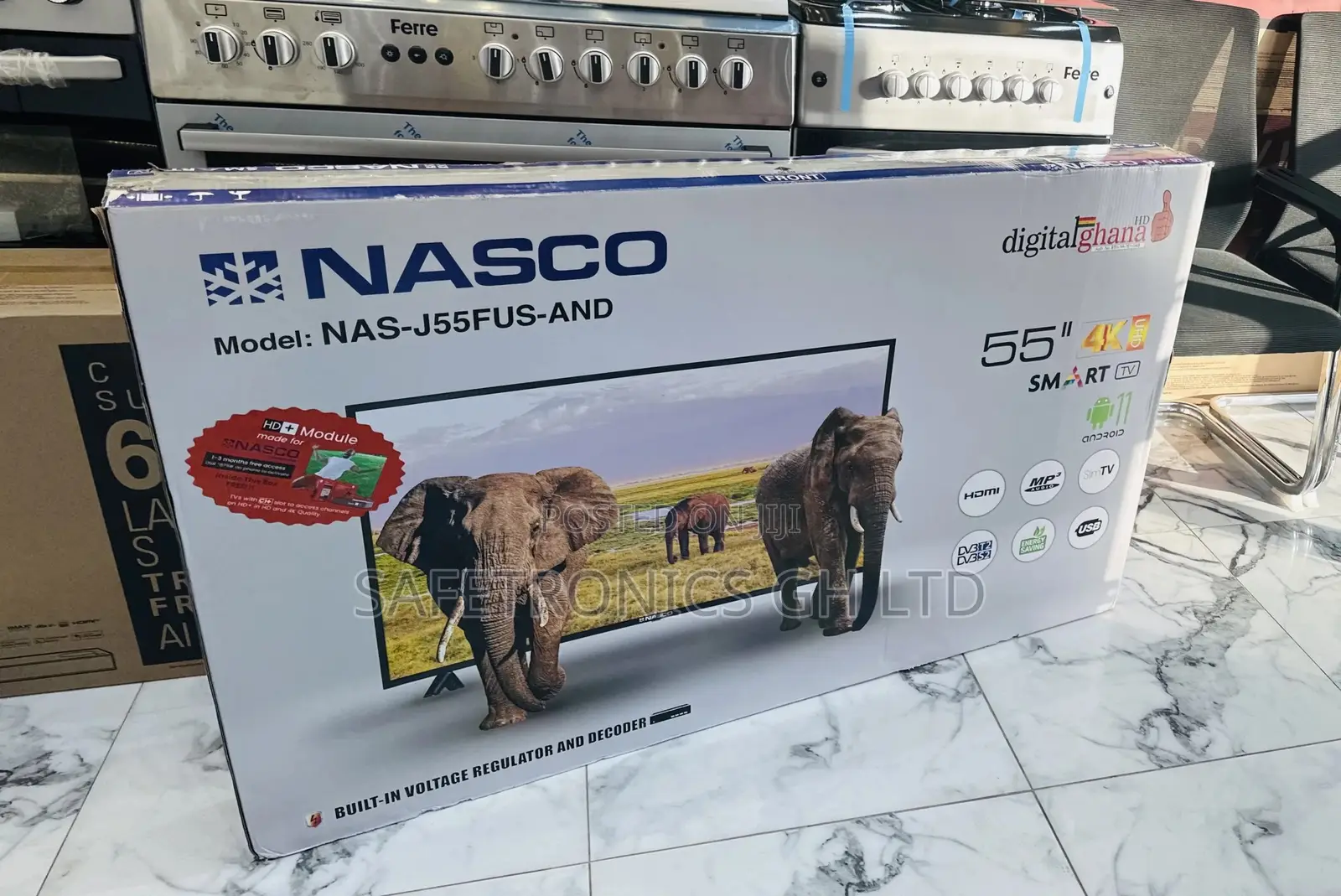 Glossy LED 55 Inches Nasco Smart UHD Crystal Tv