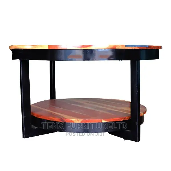 Coffee Table (Metal Legs With Base Compartment)
