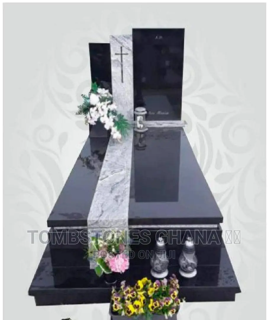 Black and Gray Customized Tombstone
