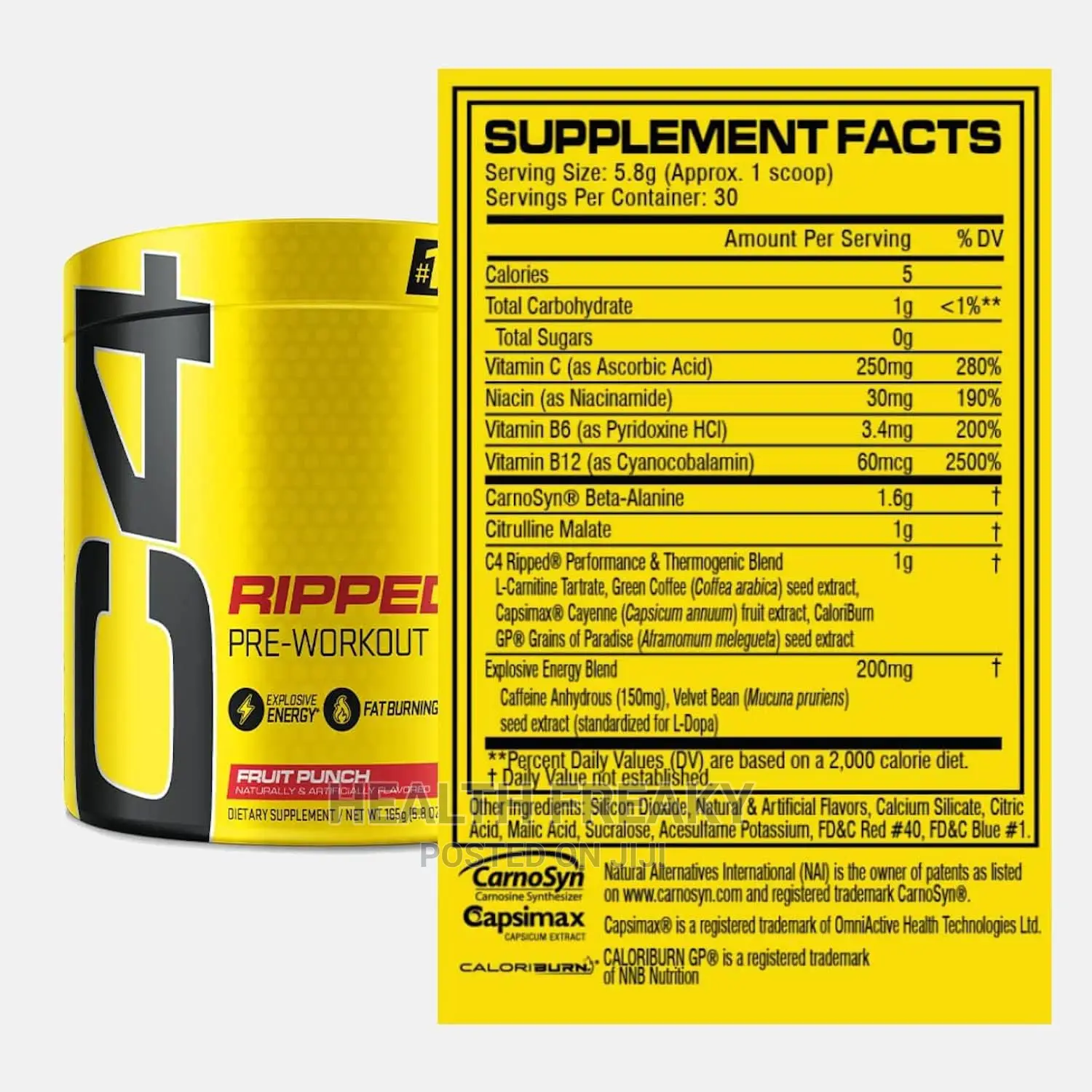 Preworkout C4 Ripped Weight Loss Energy Fat Burner
