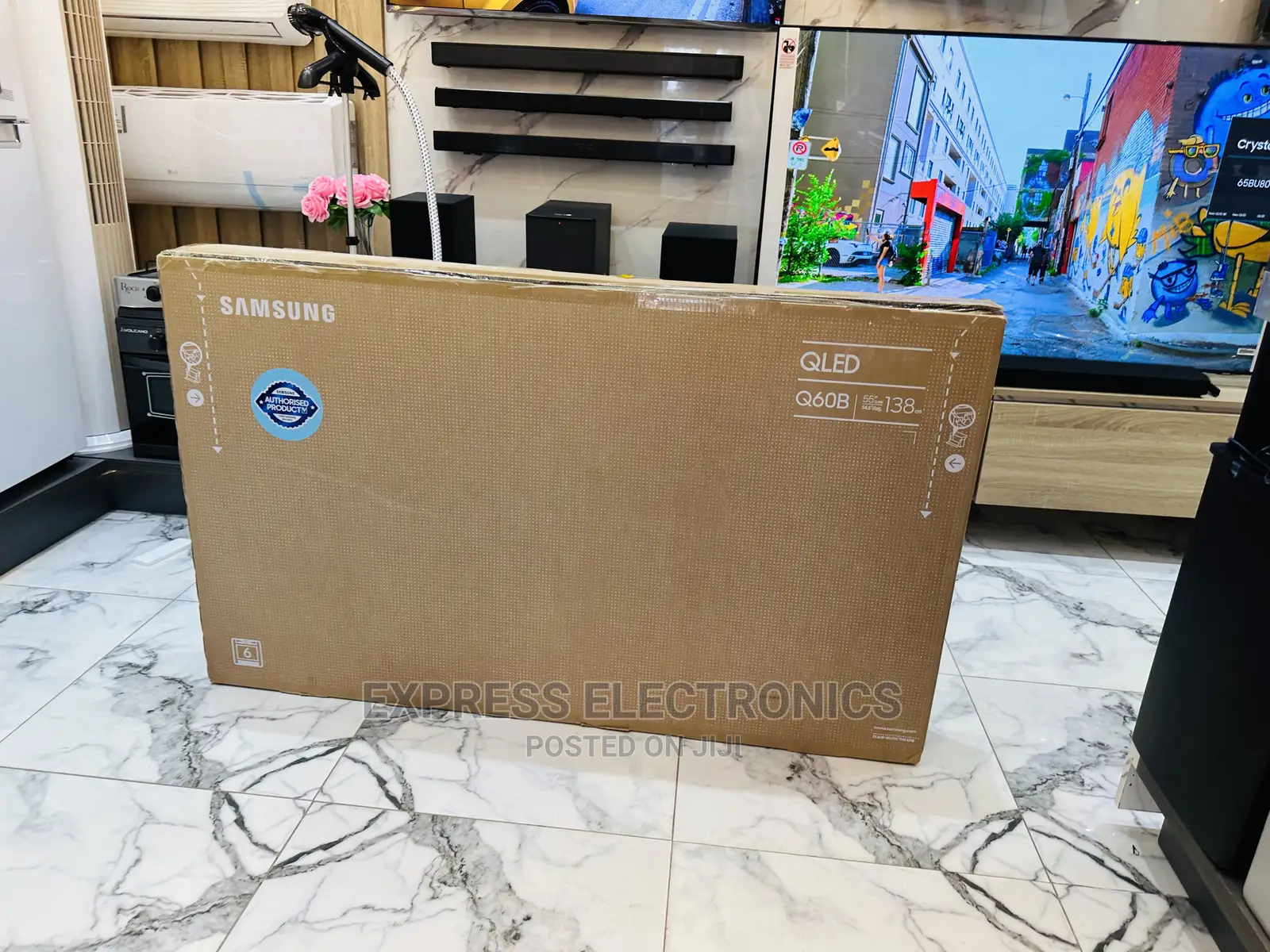 A New Slim Black Samsung 55q60b (Qled ) Tv