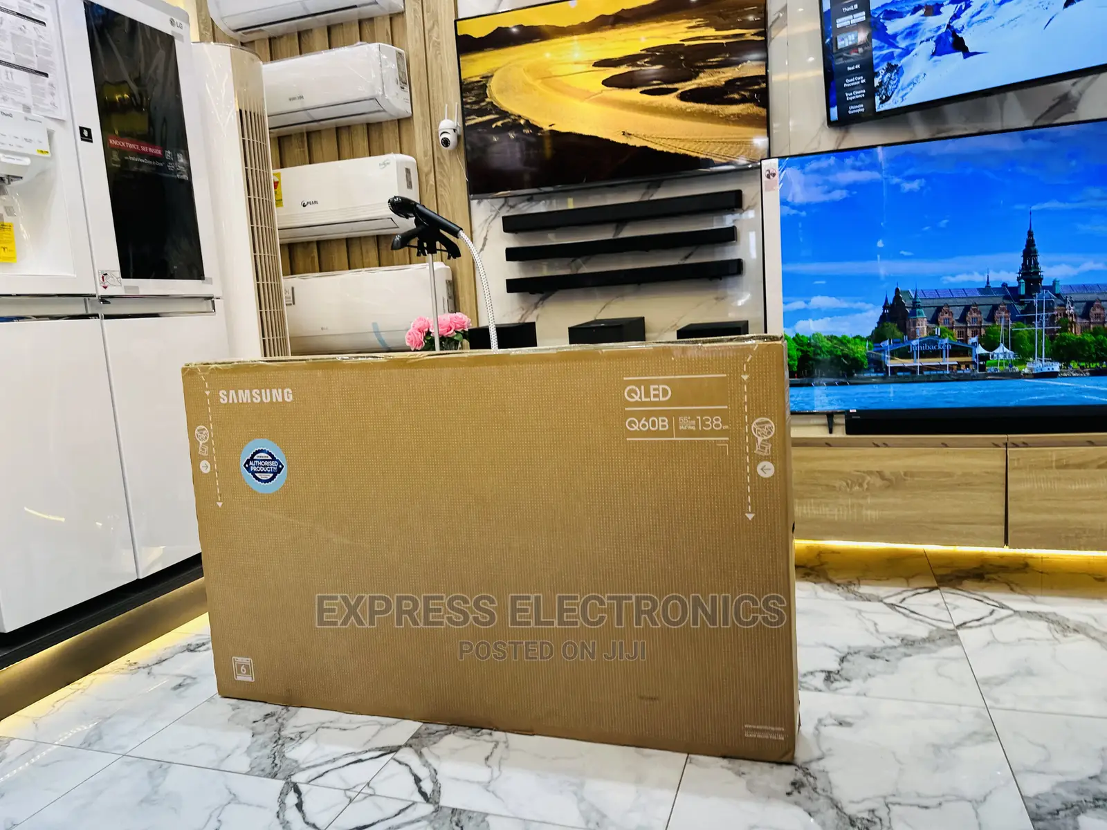 A New Slim Black Samsung 55q60b (Qled ) Tv