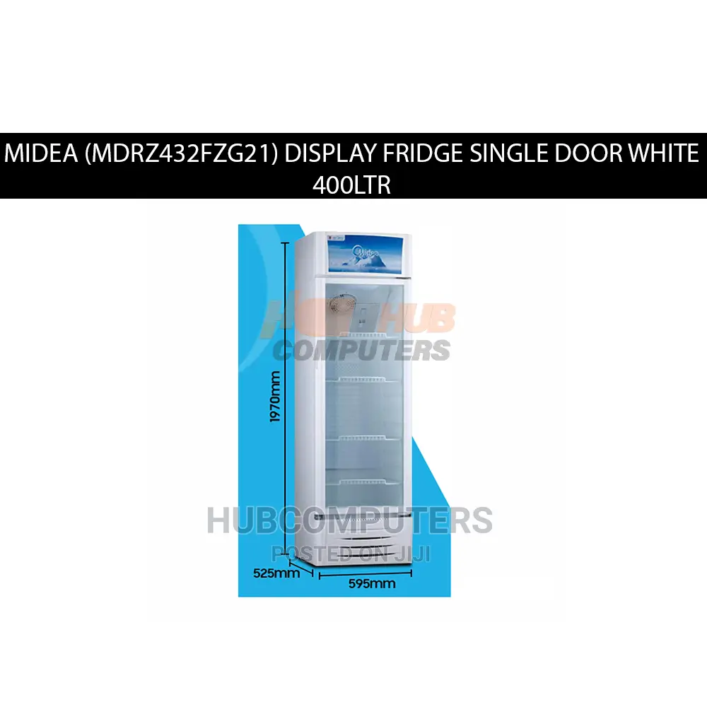 Midea (Mdrz432fzg21) Display Fridge Single Door White 400ltr