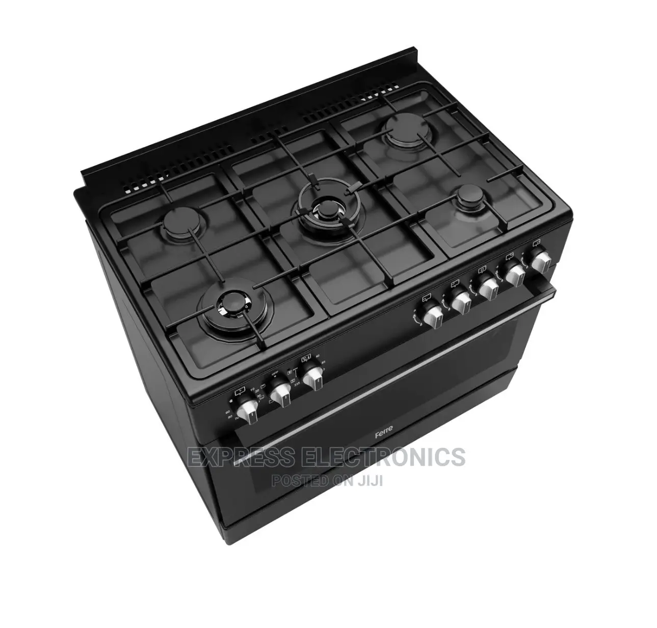 Stay Cool  With 5burner Black Shiny Cooker Oven Grill 60/90