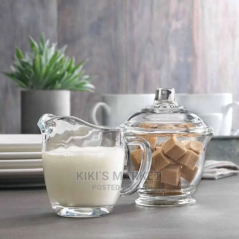 Milk and Sugar Jars/Creamer Sugar Bowl 6oz Each